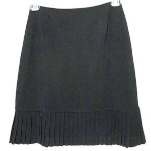 Vintage - BRIGGS NEW YORK - Black Pencil Skirt with Pleated Hem & Zipper- Size 8